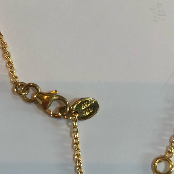 5 Stone Rutilated Quartz & Vermeil Necklace, 18” - Picture 5 of 8